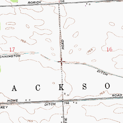 Topographic Map of Lennington Ditch, IN