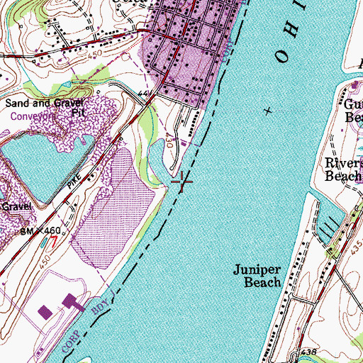 Topographic Map of Lentzier Creek, IN