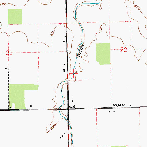 Topographic Map of Lesh Ditch, IN