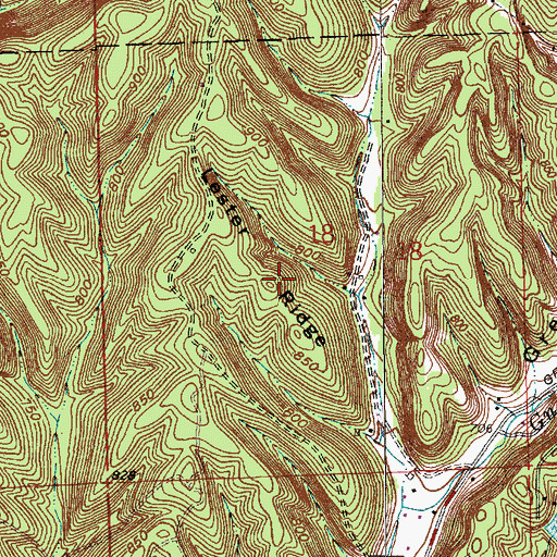 Topographic Map of Lester Ridge, IN