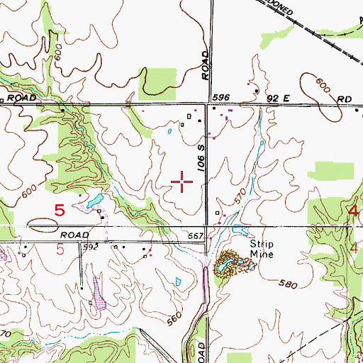 Topographic Map of Letsinger Ditch, IN