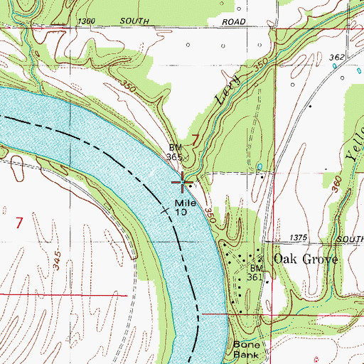 Topographic Map of Levy Slough, IN