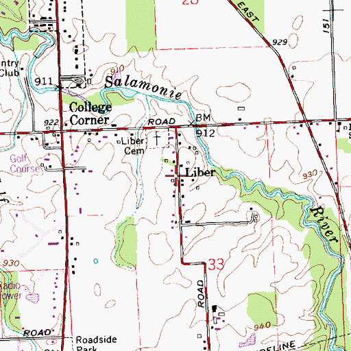 Topographic Map of Liber, IN