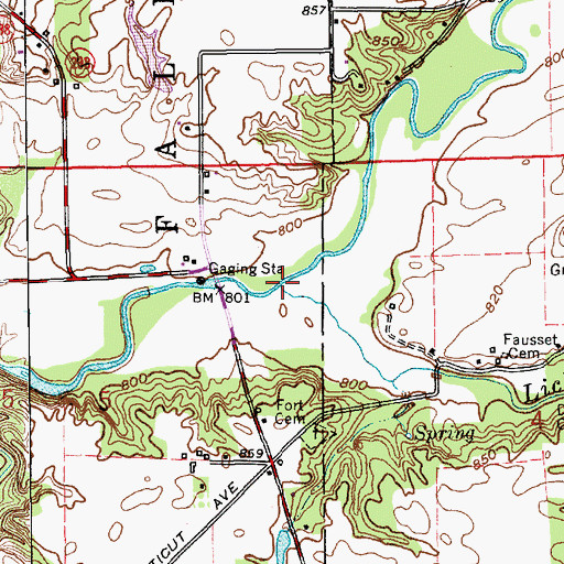Topographic Map of Lick Creek, IN
