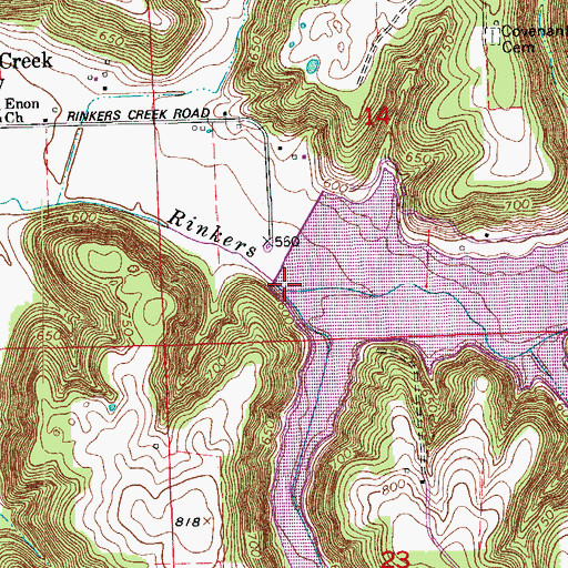 Topographic Map of Lick Creek, IN