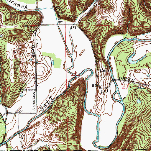 Topographic Map of Lick Creek, IN