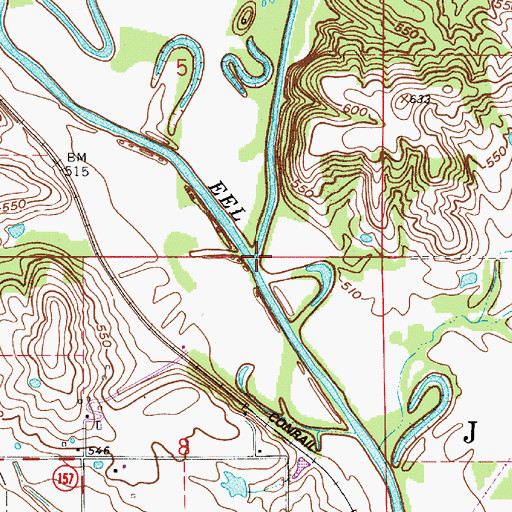 Topographic Map of Lick Creek, IN