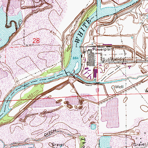 Topographic Map of Lick Creek, IN