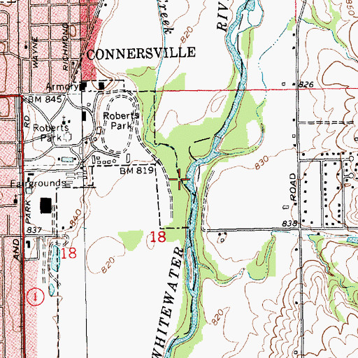 Topographic Map of Lick Creek, IN