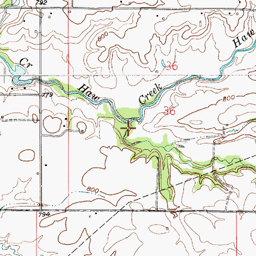 Topographic Map of Lick Creek, IN