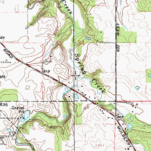 Topographic Map of Lick Run, IN