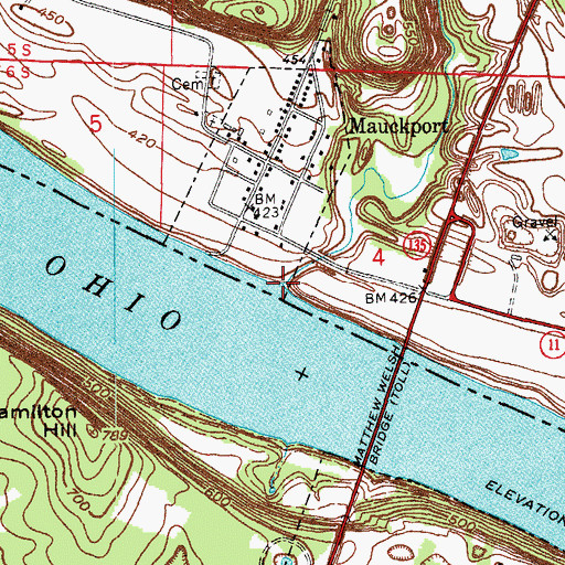 Topographic Map of Lick Run, IN