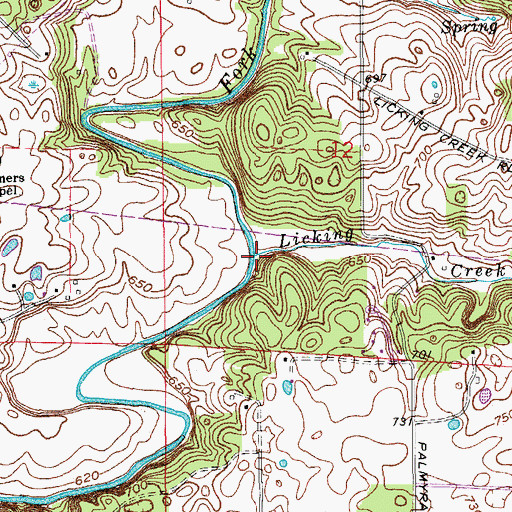 Topographic Map of Licking Creek, IN