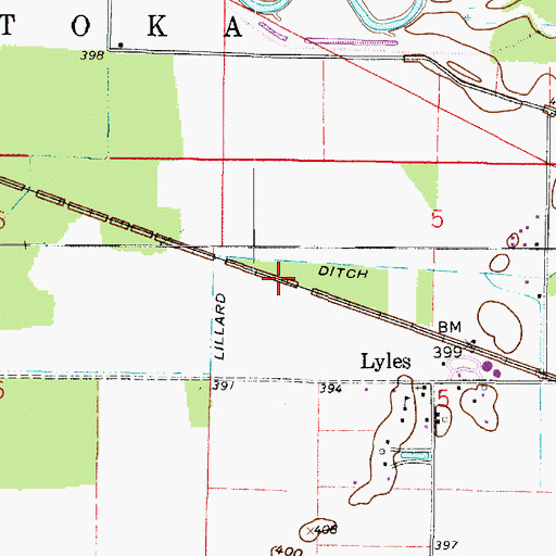 Topographic Map of Lillard Ditch, IN