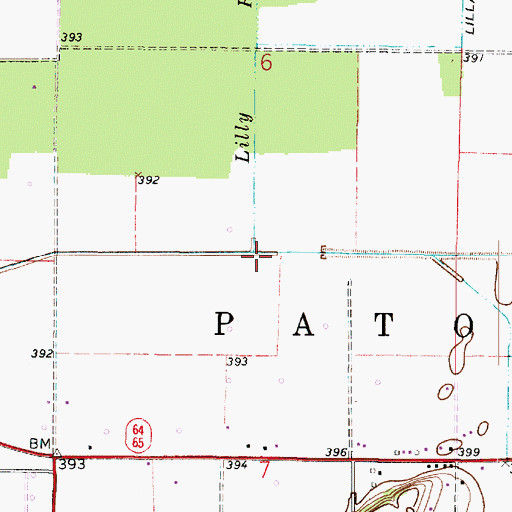 Topographic Map of Lilly Run, IN