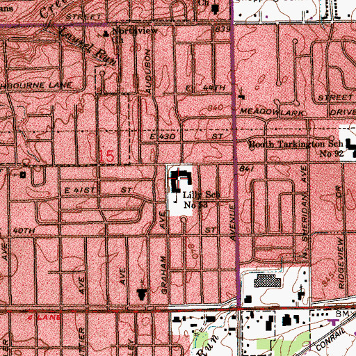 Topographic Map of Lilly School Number 53 (historical), IN