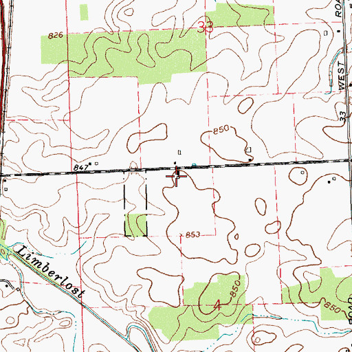 Topographic Map of Limberlost State Game Reserve, IN