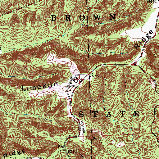 Topographic Map of Limekiln Ridge, IN