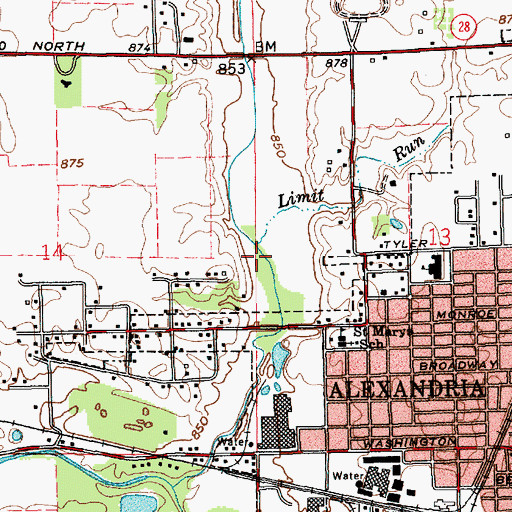 Topographic Map of Limit Run, IN