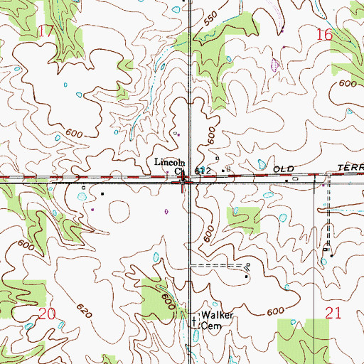 Topographic Map of Lincoln Church, IN