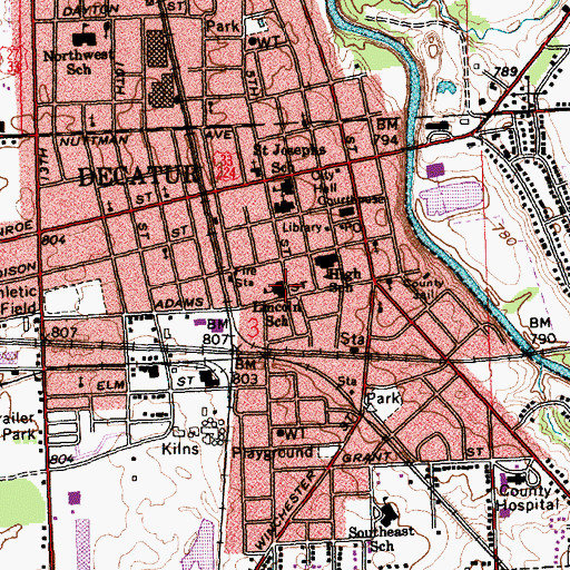 Topographic Map of Lincoln Amish School Number Two, IN