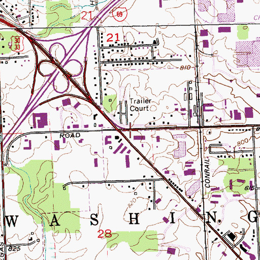 Topographic Map of Lincoln School, IN