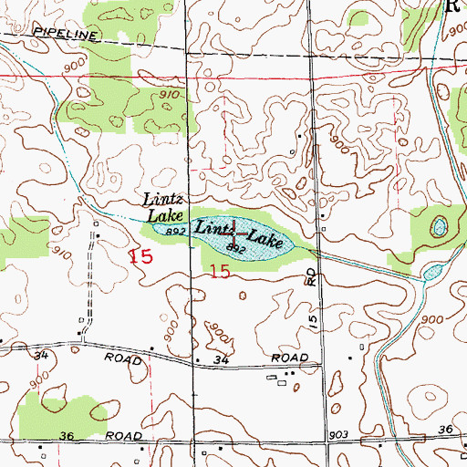 Topographic Map of Lintz Lake, IN