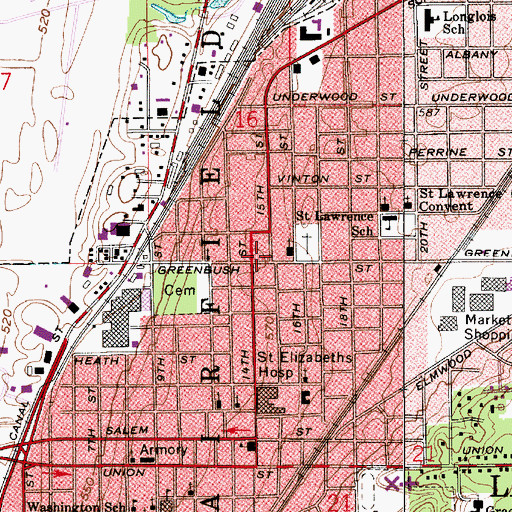 Topographic Map of Linnwood Elementary School, IN