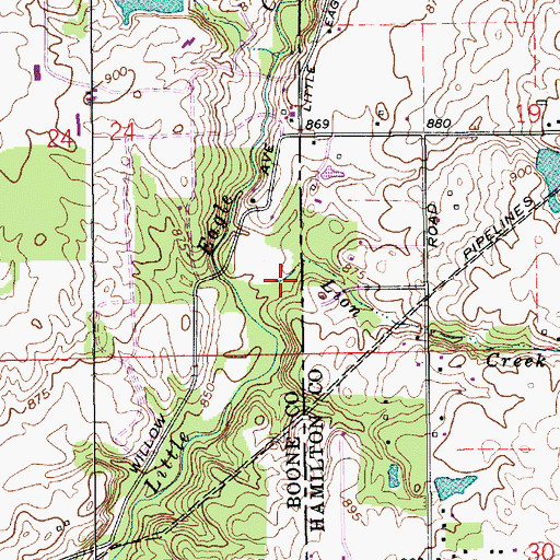 Topographic Map of Lion Creek, IN