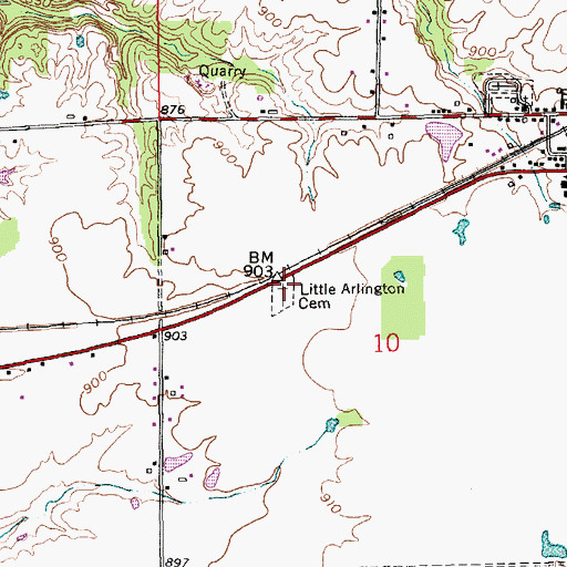 Topographic Map of Little Arlington Cemetery, IN