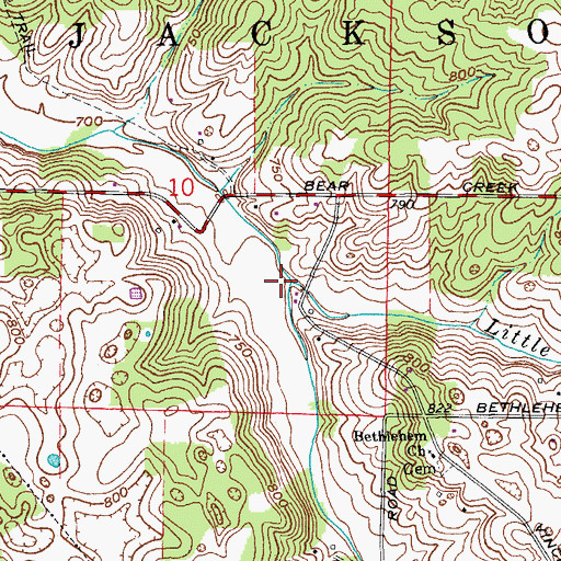 Topographic Map of Little Bear Creek, IN