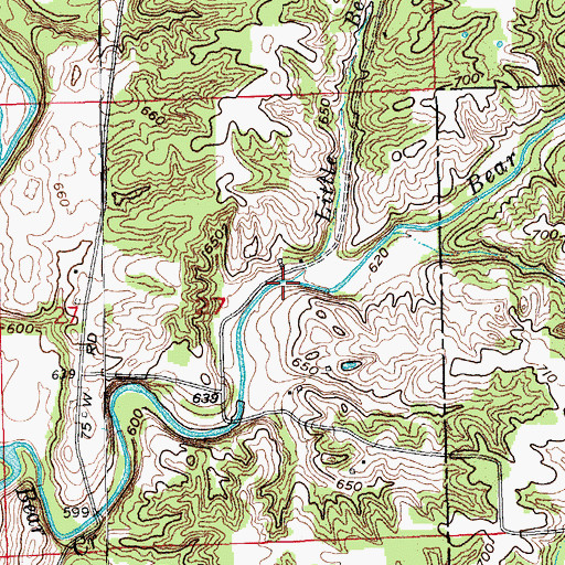 Topographic Map of Little Bear Creek, IN