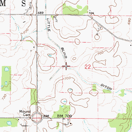 Topographic Map of Little Blind Ditch, IN
