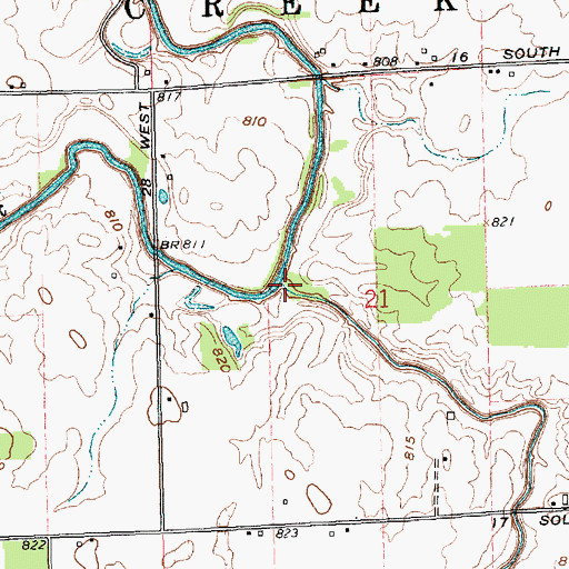 Topographic Map of Little Blue Creek, IN