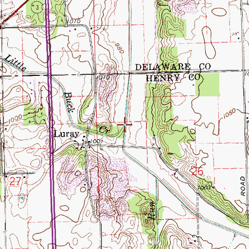Topographic Map of Little Buck Creek, IN