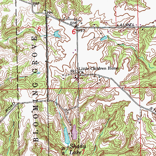 Topographic Map of Little Children Home Church, IN