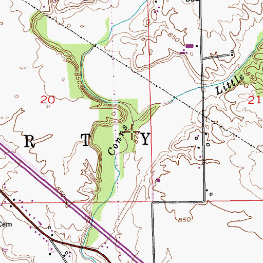 Topographic Map of Little Conns Creek, IN