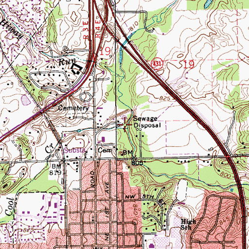 Topographic Map of Little Cool Creek, IN