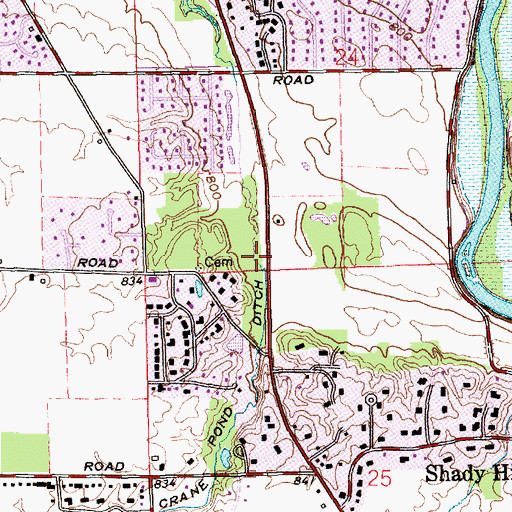 Topographic Map of Little Crane Pond Ditch, IN
