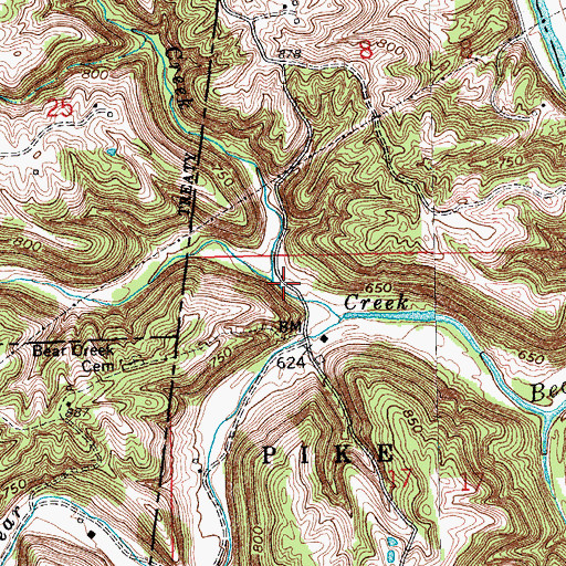 Topographic Map of Little Creek, IN