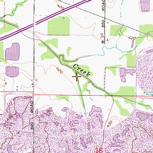 Topographic Map of Little Creek, IN