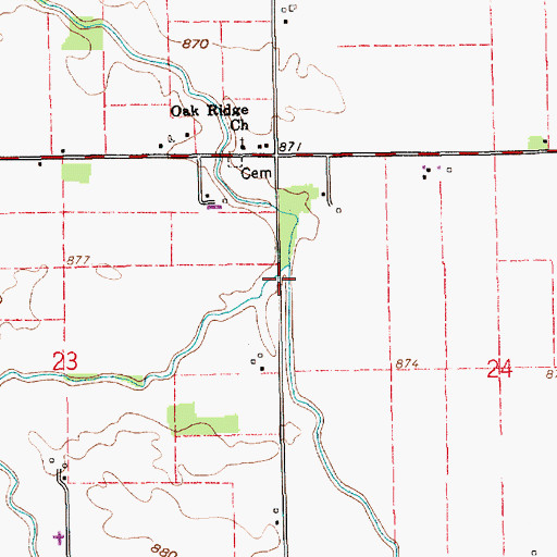 Topographic Map of Little Creek, IN