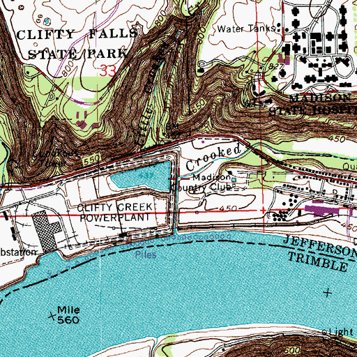 Topographic Map of Little Crooked Creek, IN