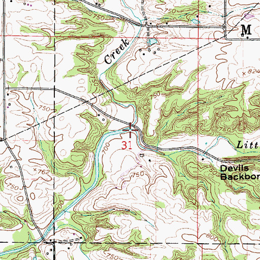 Topographic Map of Little Deer Creek, IN