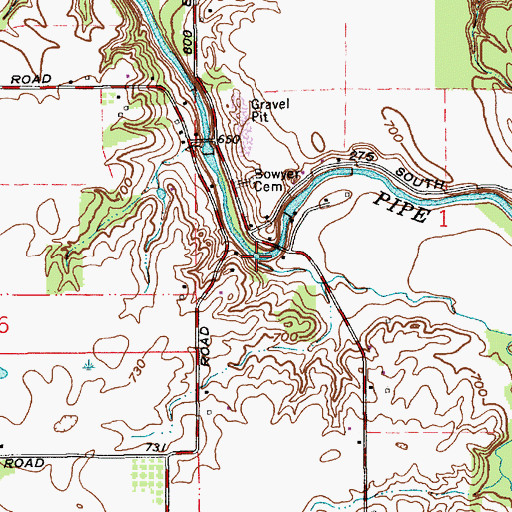 Topographic Map of Little Deer Creek, IN