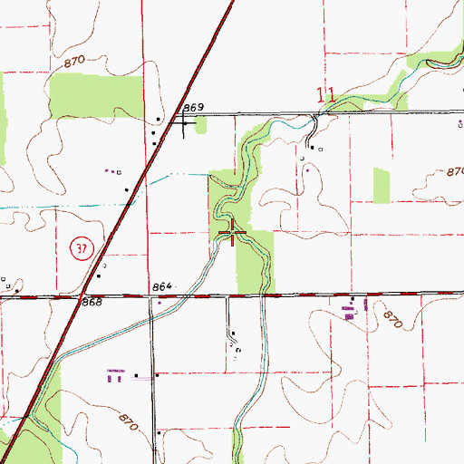 Topographic Map of Little Deer Creek, IN