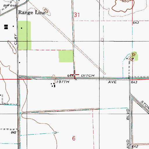 Topographic Map of Little Ditch, IN