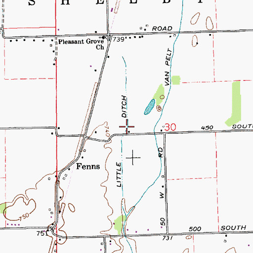 Topographic Map of Little Ditch, IN