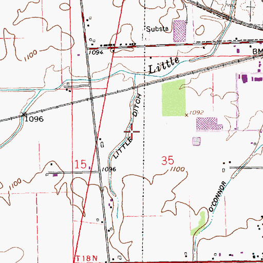Topographic Map of Little Ditch, IN
