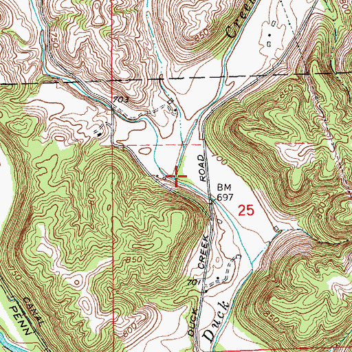 Topographic Map of Little Duck Creek, IN